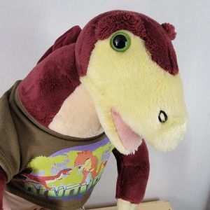 BAB Build A Bear Burgundy & Creme Dinosaur w/ Clothes & Shoes